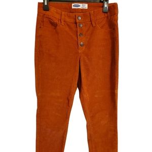 Old Navy Super Skinny High Rise Rockstar Corduroy Jeans in Burnt Orange Size 8